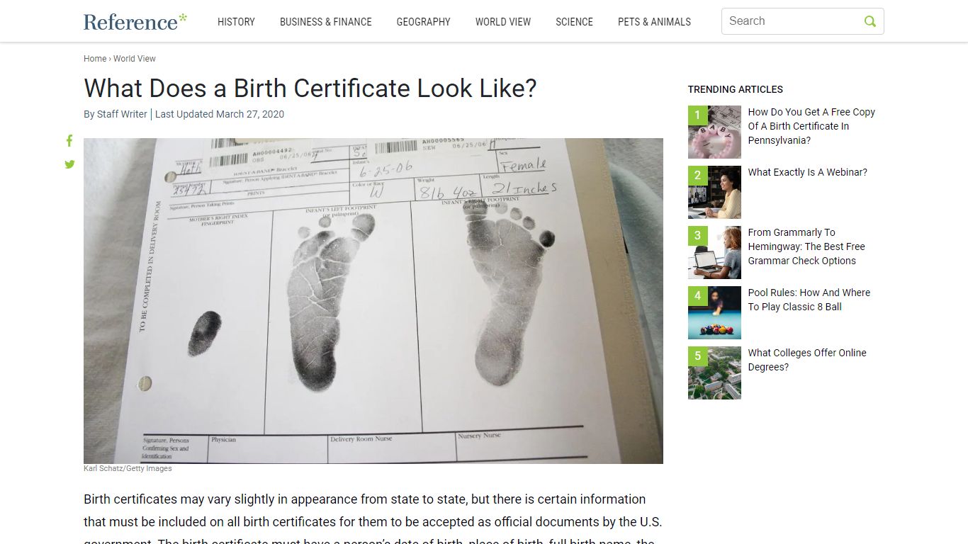What Does a Birth Certificate Look Like? - Reference.com